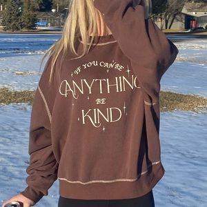 Brown crewneck hoodie